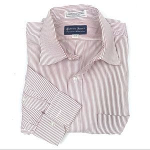 Patrick James Red and White Pinstripe Dress Shirt
